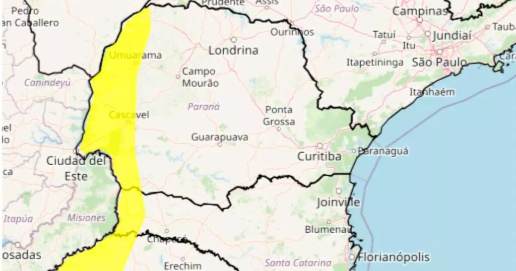 Tempestades voltam ao Paraná com granizo e ventos de 60 km/h; veja onde