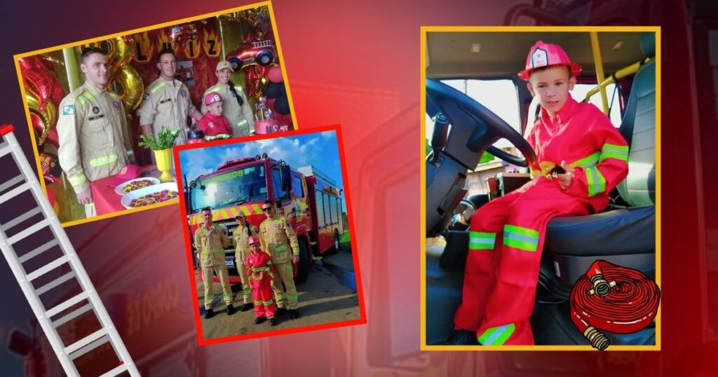 Corpo de Bombeiros surpreende pequeno são-mateuense que sonha em ser Bombeiro no seu aniversário de 8 anos