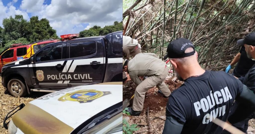 Polícia Civil encontra ossada humana enterrada em área rural do Paraná