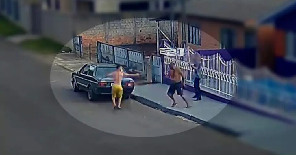 Imagens fortes! Câmera flagra momento em que pai é morto ao tentar defender o filho em Palmeira; vídeo