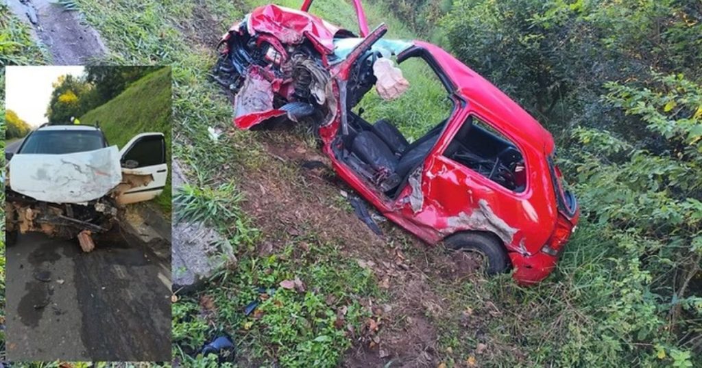 Duas pessoas ficaram feridas em grave acidente na BR-277 em Palmeira
