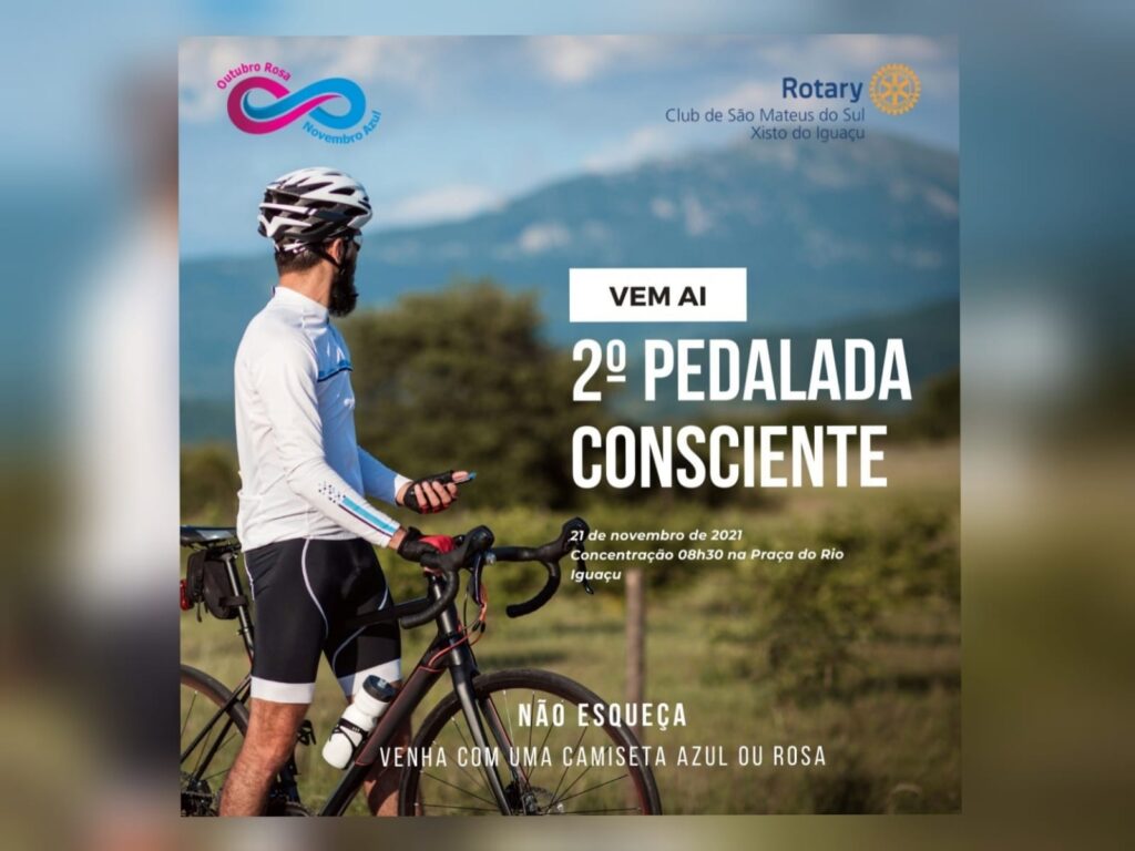 2ª Pedalada consciente Outubro Rosa e Novembro Azul do Rotary Club Xisto do Iguaçu é nesse domingo, 21