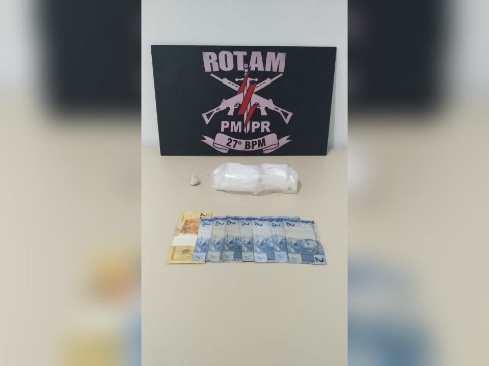 ROTAM prende homens com cocaína e crack em pátio de posto de combustível em São Mateus do Sul