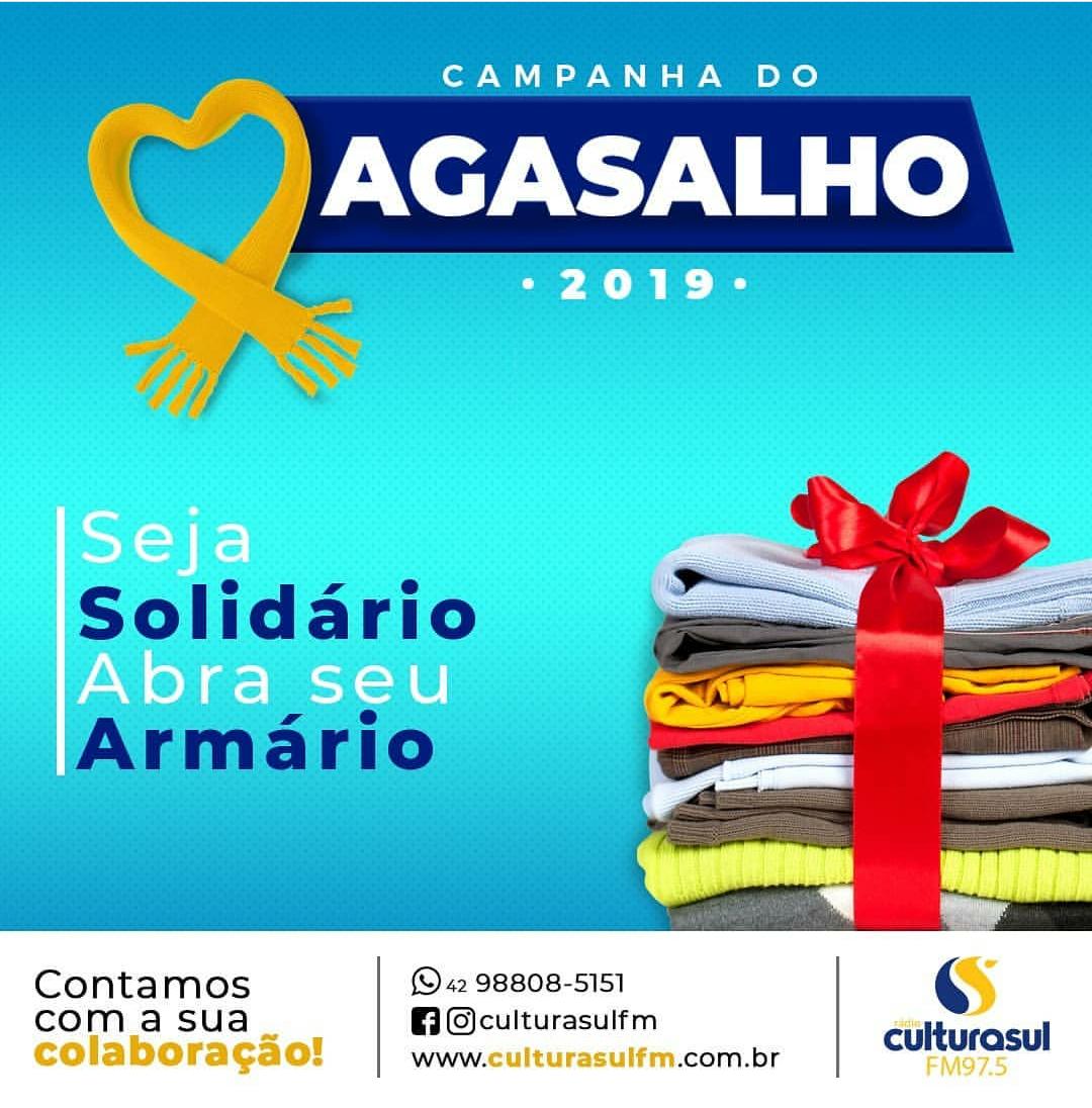 Campanha do Agasalho 2019. Ação promovida pela Rádio Cultura Sul FM conta com o apoio de toda a população