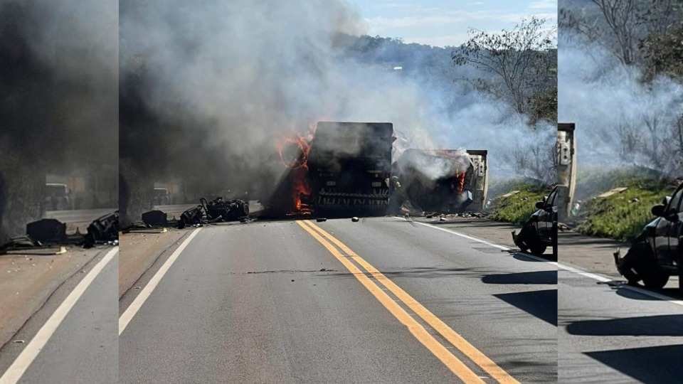 Grave acidente entre caminhões deixa dois mortos na BR-277