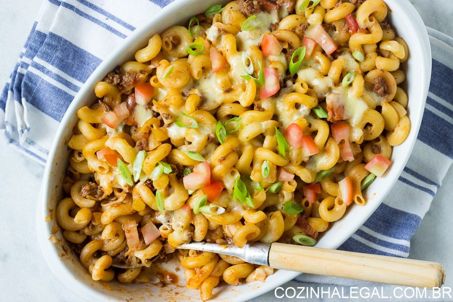 Receita de Macarrão de Forno com Hambúrger