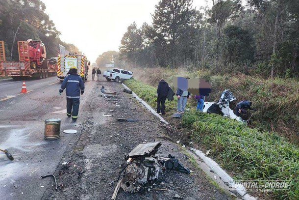 Acidente na BR-476 entre dois veículos deixa feridos