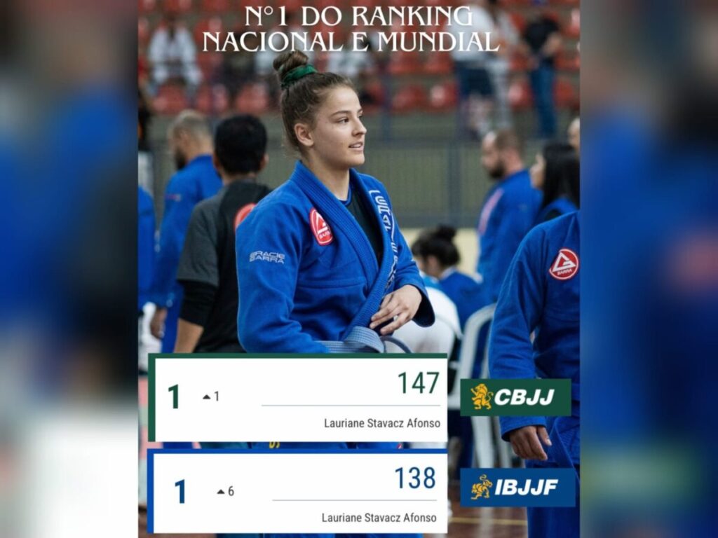 São-mateuense Lauriane Stavacz Afonso conquista o topo do Jiu-Jitsu nacional e mundial na faixa azul, peso médio