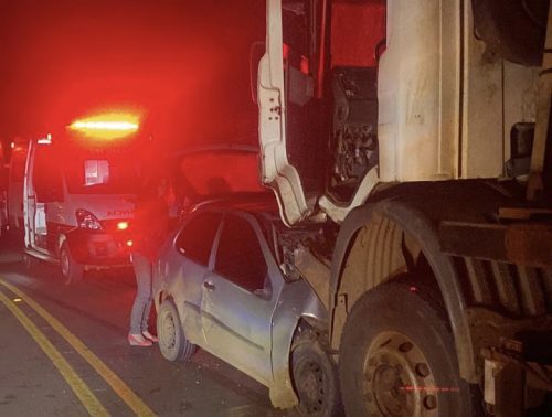 Acidente na rodovia que liga União da Vitória e Cruz Machado deixa dois feridos