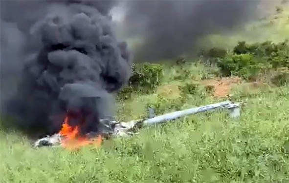 Helicóptero cai em região rural no Paraná e deixa uma pessoa morta