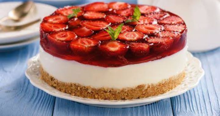 Receita cheesecake de gelatina com morango