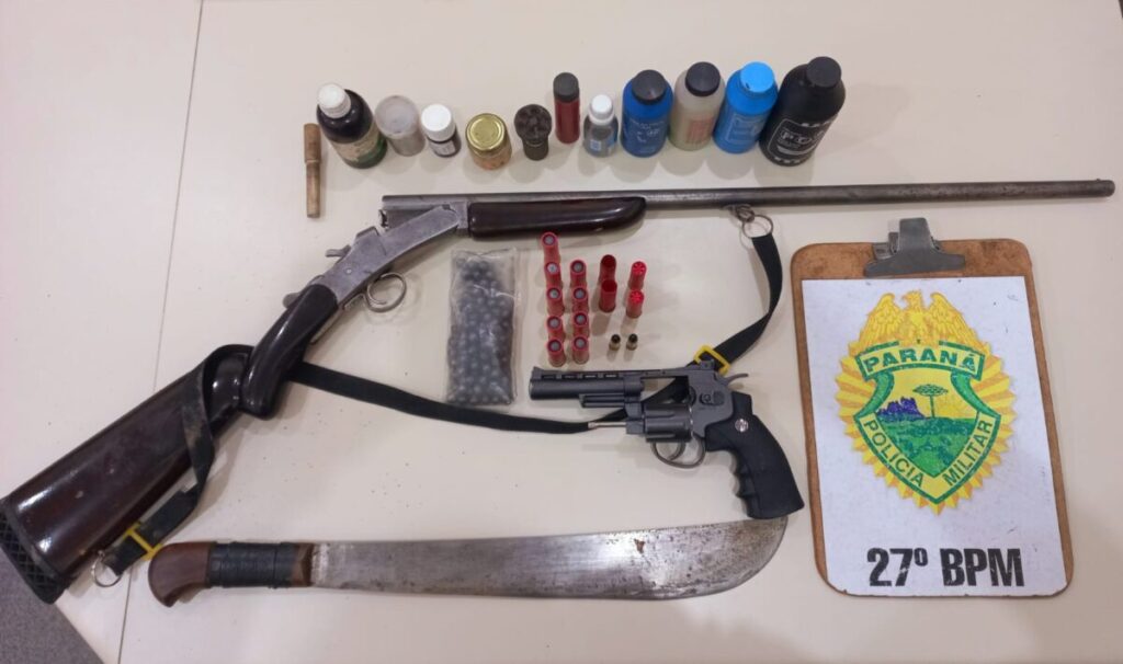 Homem invade residência, é denunciado e detido com armas e munição em União da Vitória