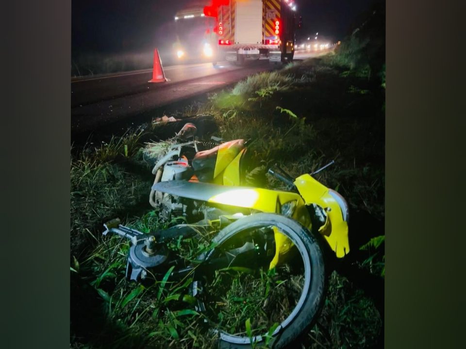 Homem sofre grave acidente de moto na BR-280, interior de Porto União