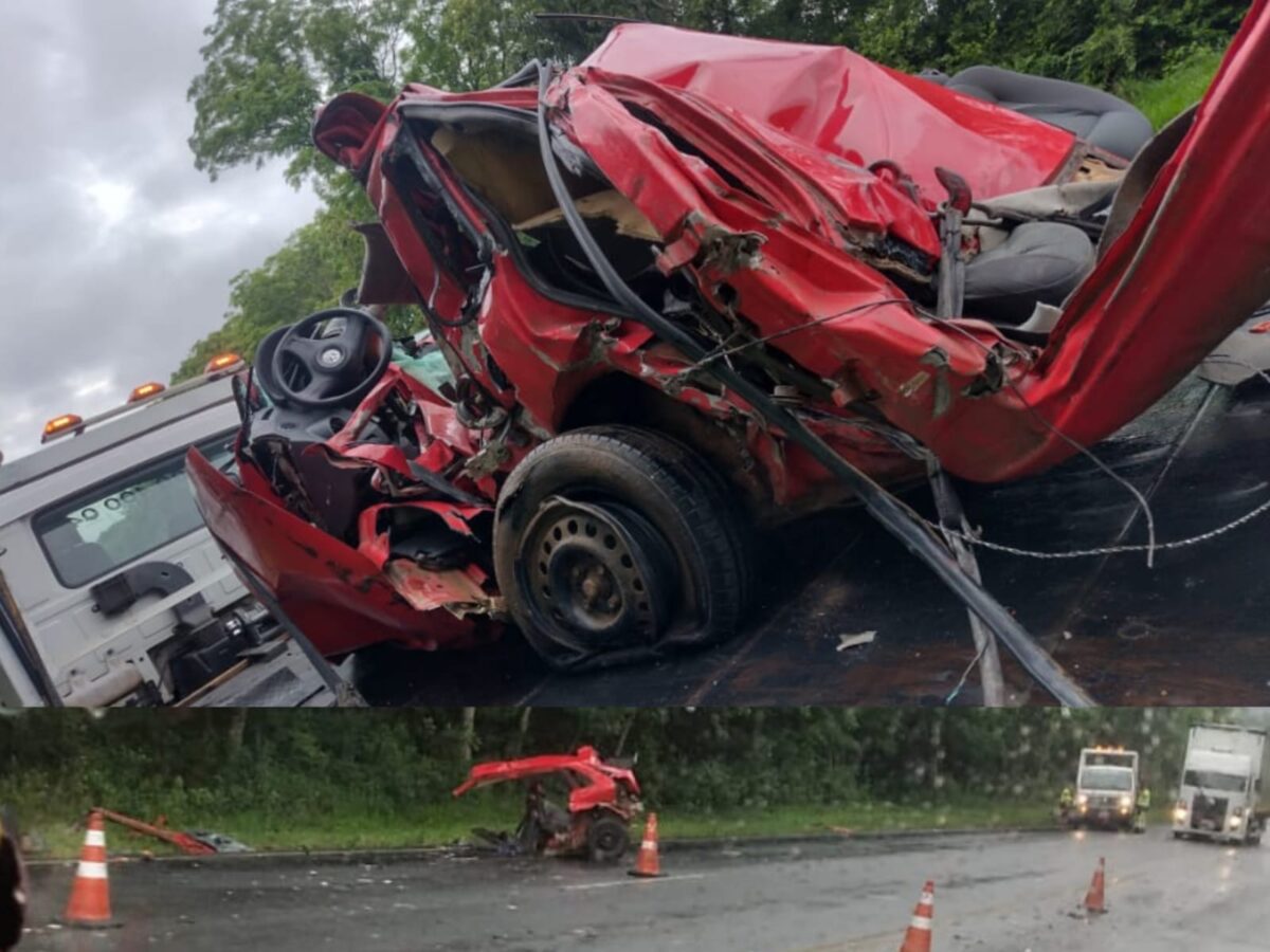 Colisão entre um carro e um ônibus na BR-277 deixa uma vítima morta em Palmeira