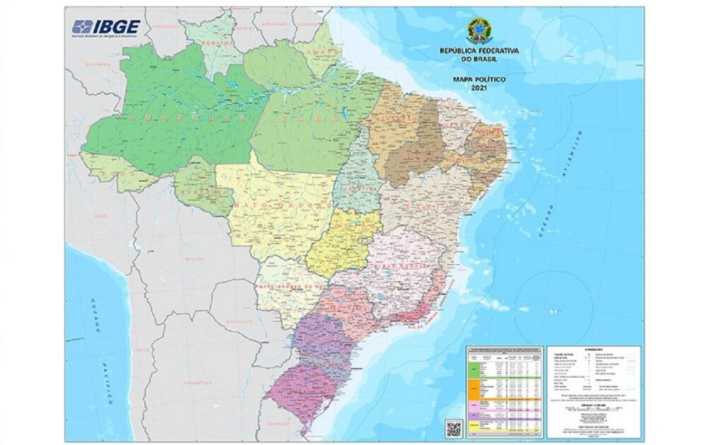 Nova edição do Mapa Político do Brasil é lançado pelo IBGE depois de cinco anos da anterior