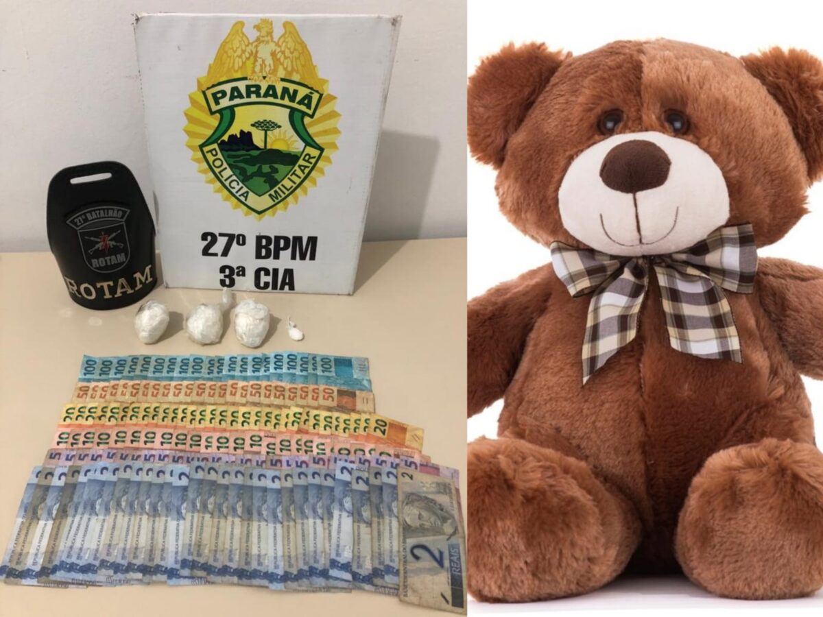 PM encontra drogas em urso de pelúcia com casal na PR-364