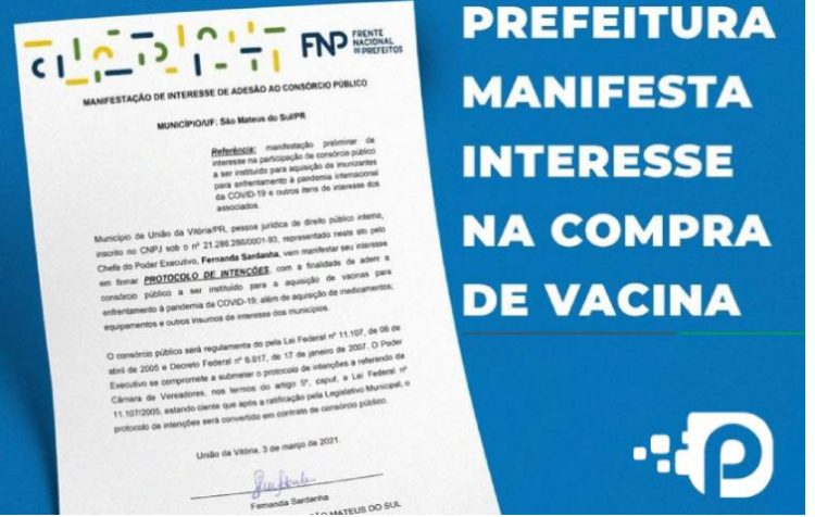 Prefeitura de São Mateus do Sul anuncia participação no consórcio da vacina