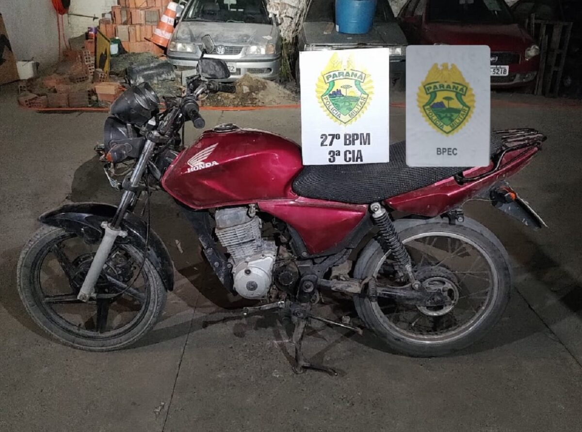 Ação da PM no Faxinal dos Ilhéus recupera uma moto e apreende outra, com 2 homens e 2 menores