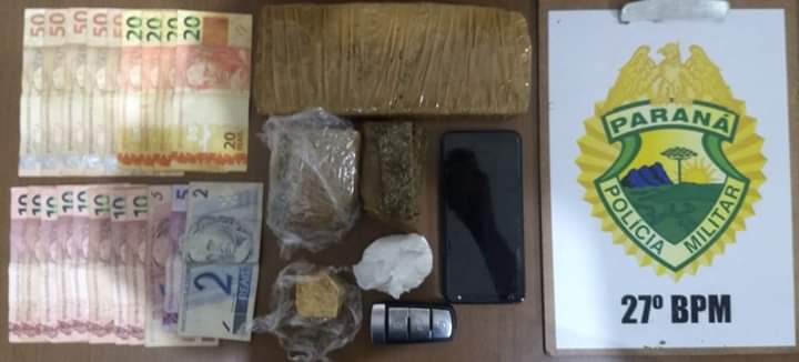 POLICIAIS MILITARES DO 27º BPM APREENDEM MAIS DE 1KG DE MACONHA EM ABORDAGEM