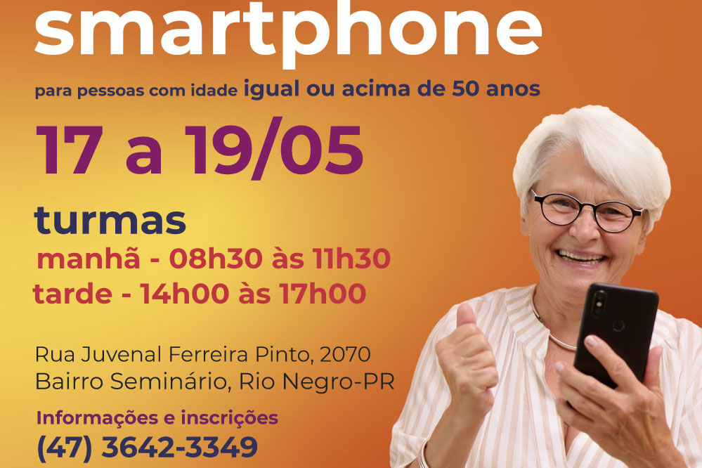 Paraná promove curso de smartphone para idosos em Rio Negro