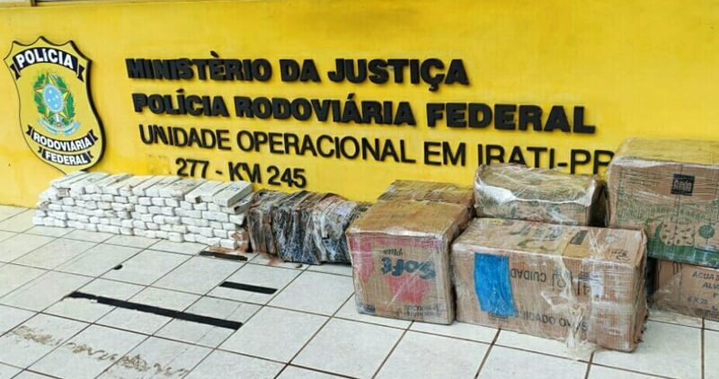 Quase 300 kg de droga são apreendidos em carro clonado pela PRF em Irati