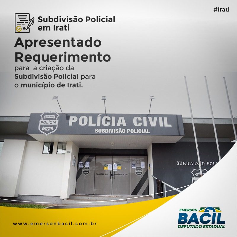 Pedido de Bacil por Subdivisão Policial em Irati pode ‘destravar’ IML