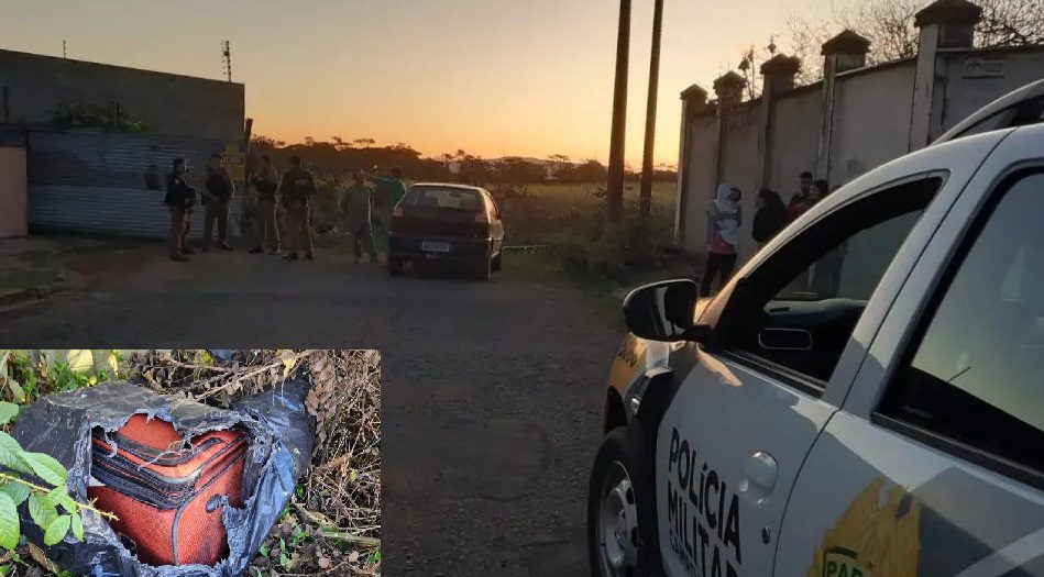 Corpo é encontrado dentro de mala de viagem abandonada em um matagal no Paraná