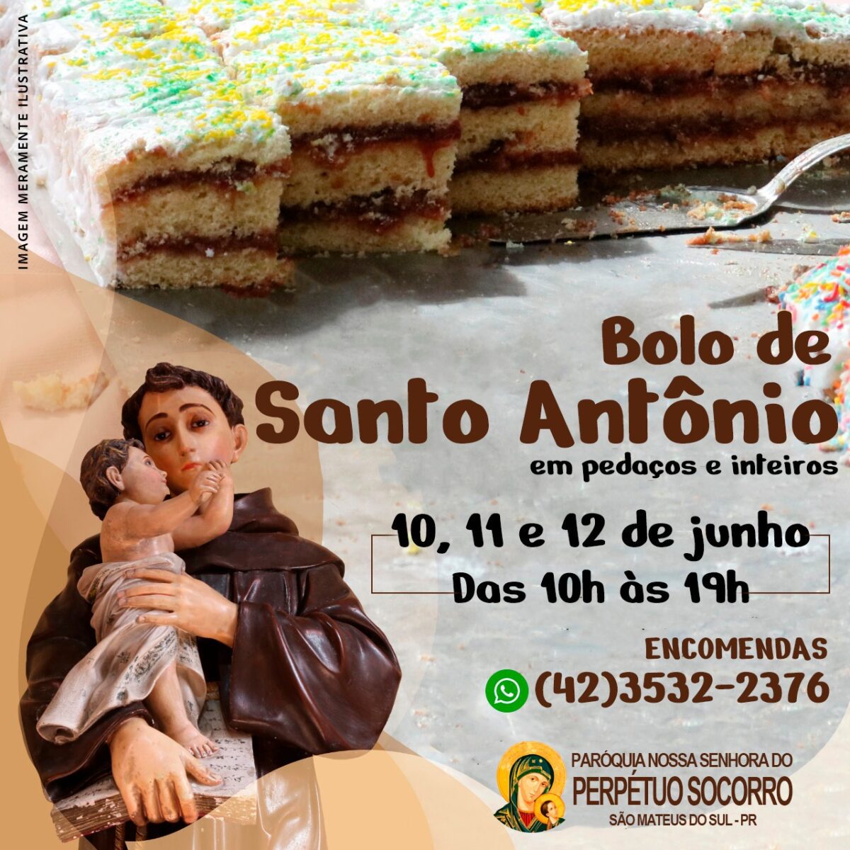 Bolo de Santo Antônio começa a ser vendido em São Mateus do Sul