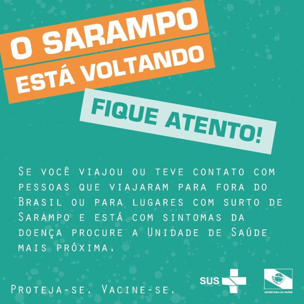 Caso suspeito de Sarampo em União da Vitória pode ter relação com paciente de São Mateus do Sul atendida em Rio Azul