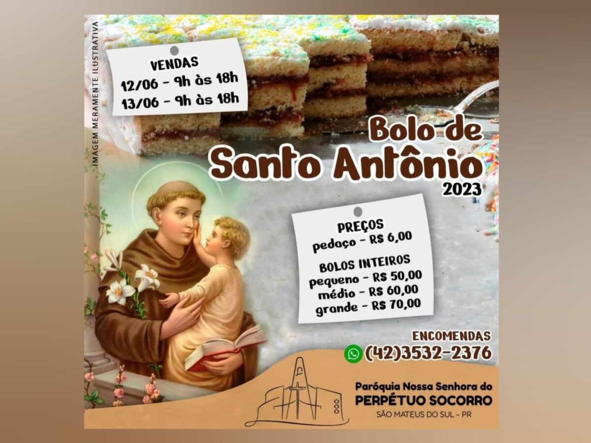 Bolo de Santo Antônio começa a ser vendido em paróquia de São Mateus do Sul
