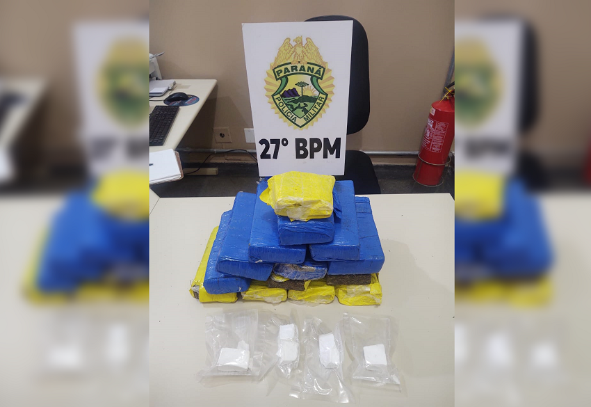 União da Vitória registra apreensão de 12 Kg de maconha e embalagens de cocaína