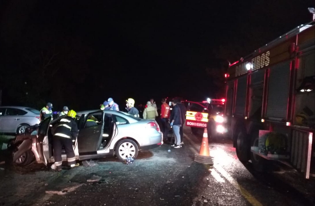 Acidente grave na BR-280 entre Canoinhas e Irineópolis registra 4 mortes no local da batida