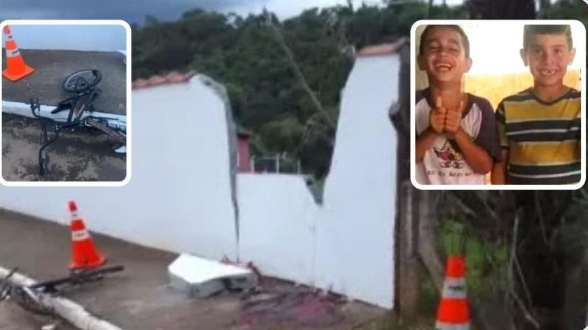 Irmãos de 8 e 9 anos batem em muro, com bicicleta, e morrem na antevéspera de Natal