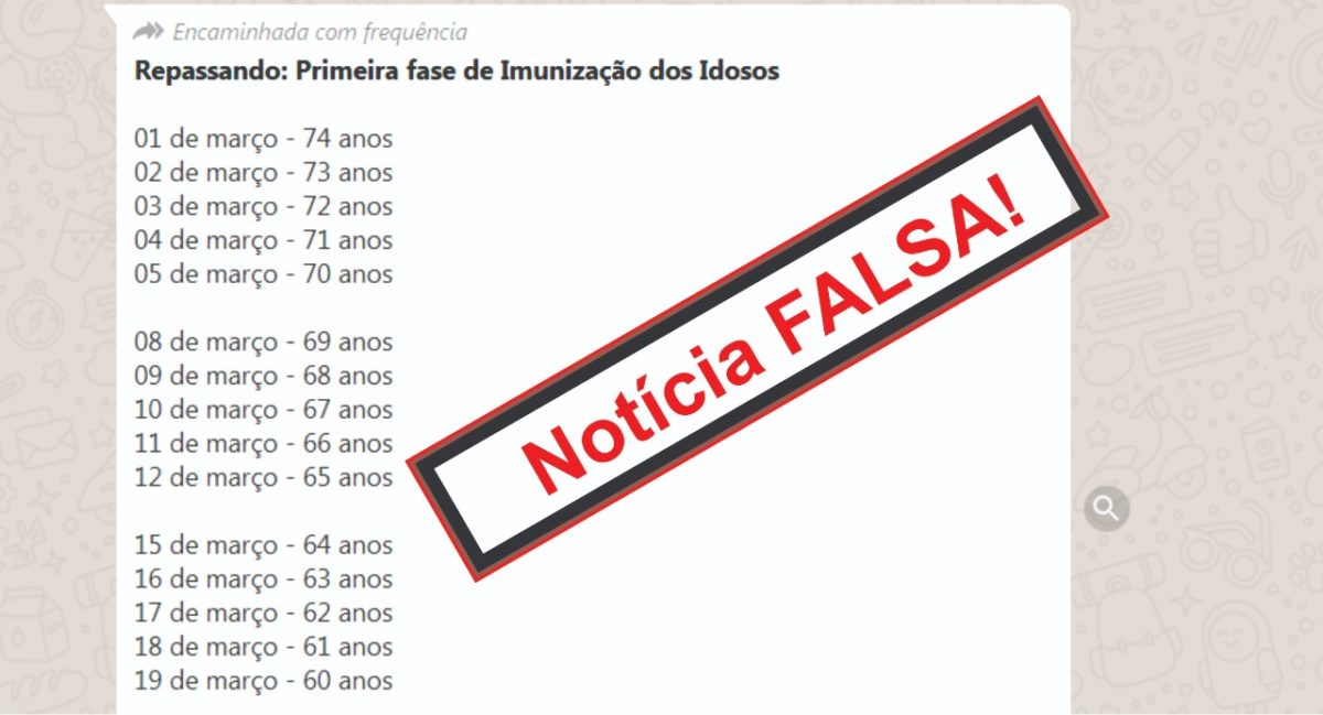 MENTIRA: lista com idade e data de vacina que circula nas redes sociais é falsa