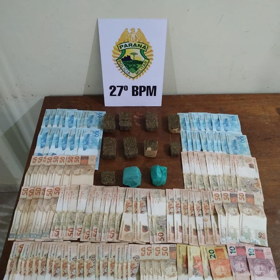Casal é detido por suposta venda de drogas e com R$ 7,2 mil