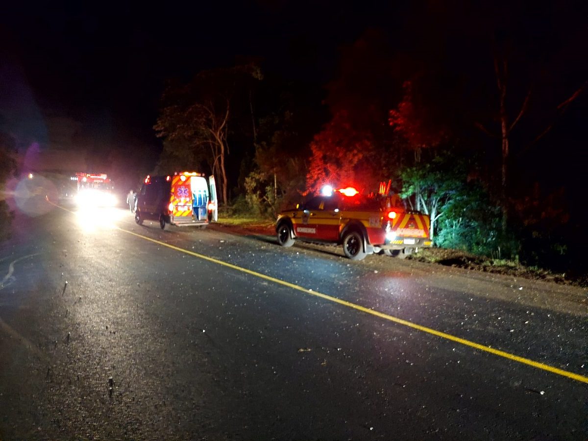 Motociclista fica ferido em acidente na BR-280, em Irineópolis