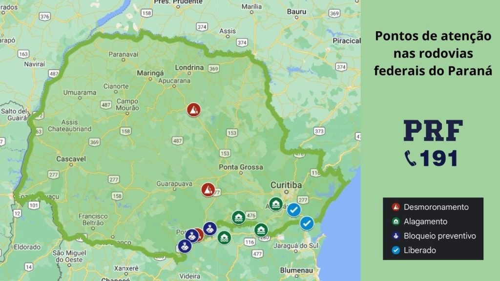 PRF informa sobre bloqueios preventivos no Paraná