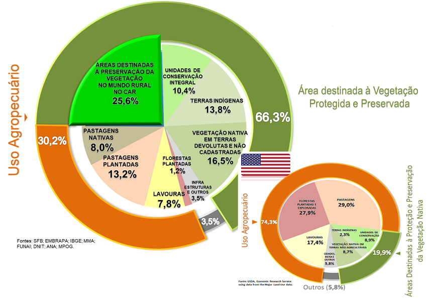 Acusado de devastador ambiental, Brasil tem 2/3 do território preservado