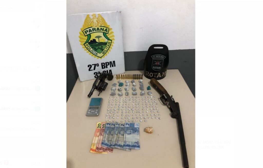 PM recebe denúncia e se depara com armas, munições e entorpecentes no Jardim Santa Cruz