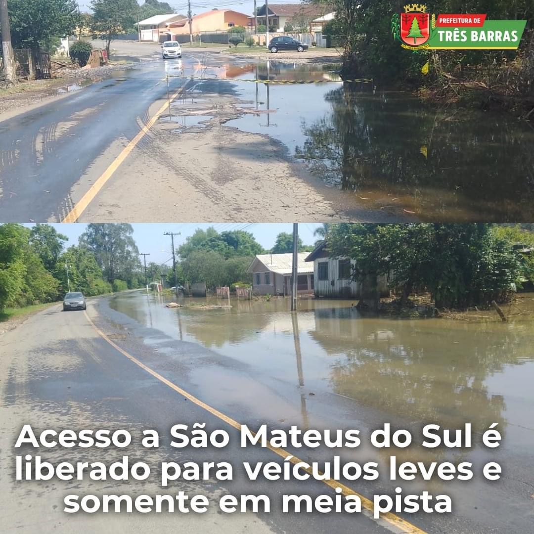 Ponte entre São Mateus do Sul e Três Barras está liberada para veículos leves