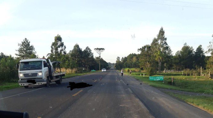 Ciclista morre atropelado na BR-476 em São Mateus do Sul