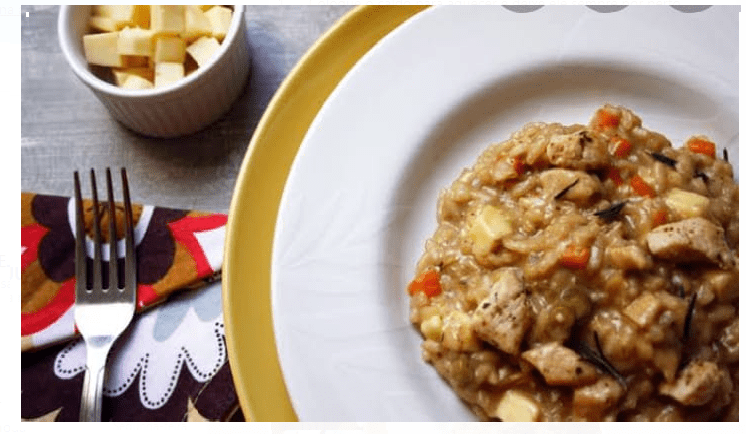 Receita Risoto de frango com queijo coalho