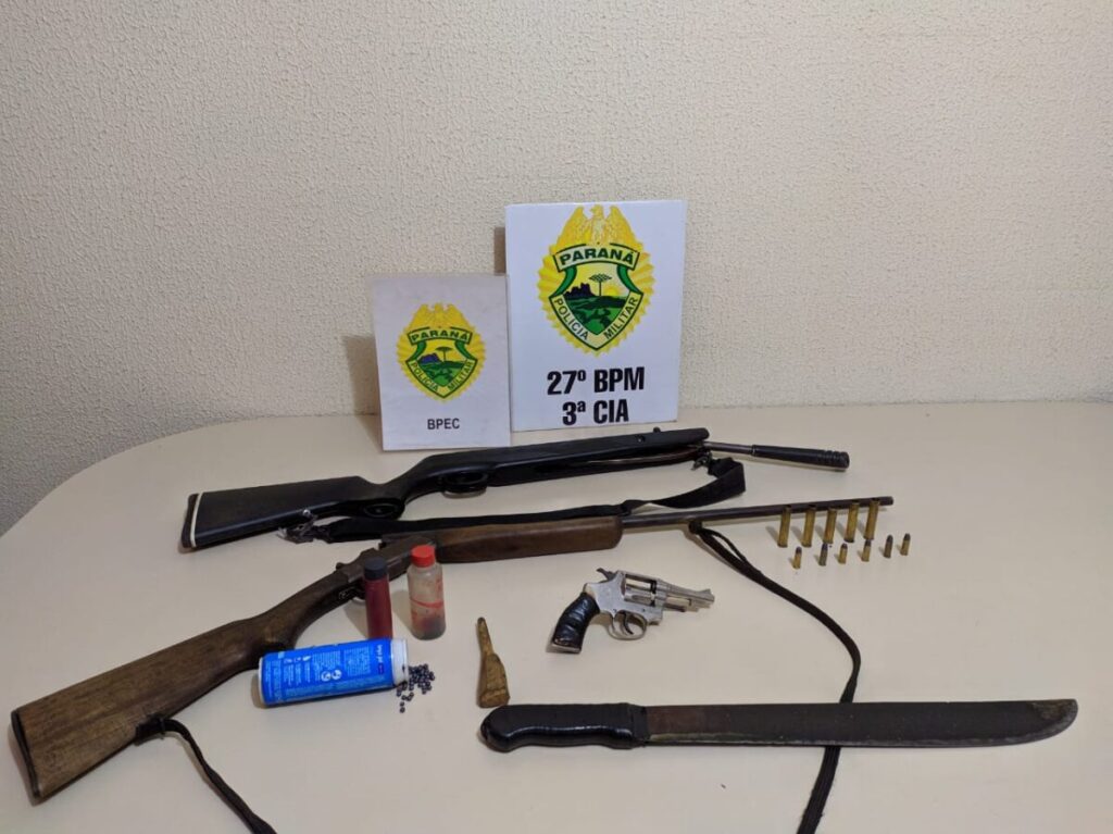 Dois homens são presos e armas são apreendidas em São Mateus do Sul