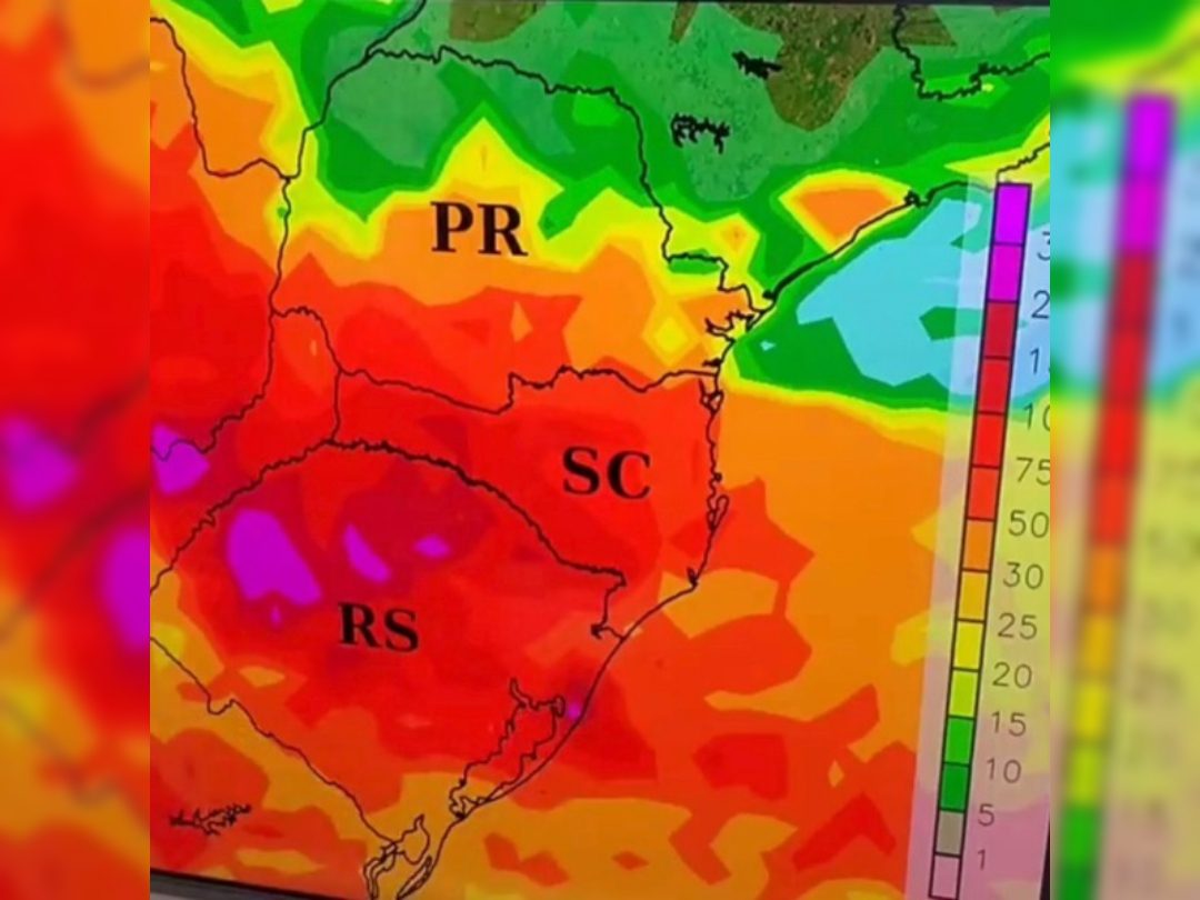 Região Sul terá maior acumulado de chuvas do Brasil nos próximos 10 dias