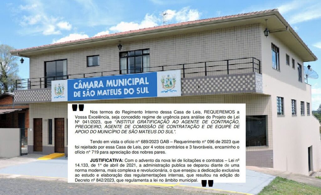 Prefeitura pediu urgência para aprovação de projeto 2 anos e 8 meses depois da nova lei ser criada