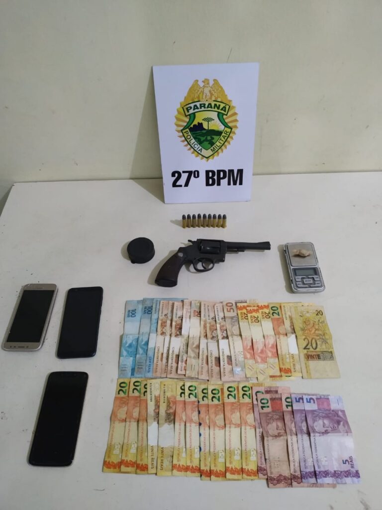 ROTAM aborda menor e encontra drogas, arma de fogo e dinheiro com jovem em São Mateus do Sul