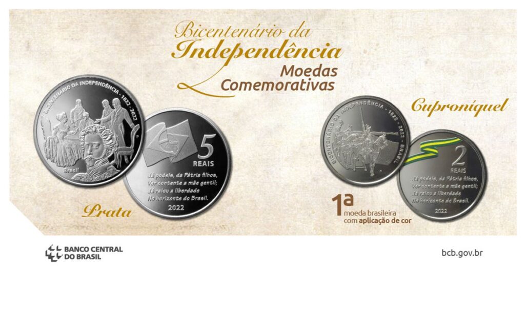 Banco Central lança moedas comemorativas aos 200 anos da independência