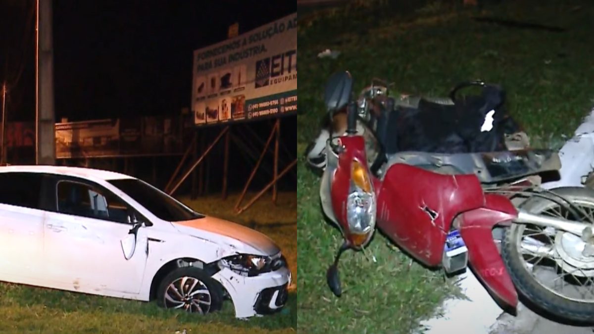 Jovem sem CNH e com o carro da mãe fura preferencial e mata motociclista no Paraná