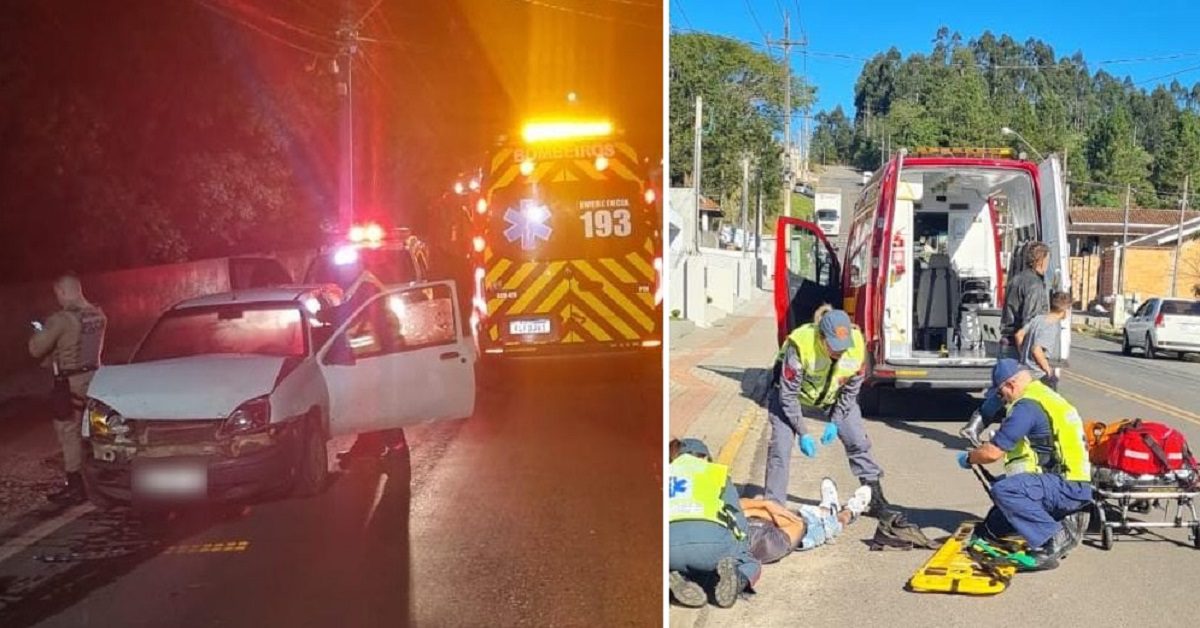 Bombeiros de Porto União atendem dois acidentes com vítimas feridas