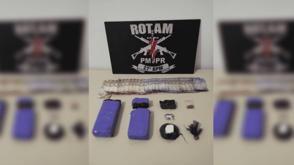 ROTAM recebe denúncias e faz apreensão de drogas com dois homens e uma mulher detidos